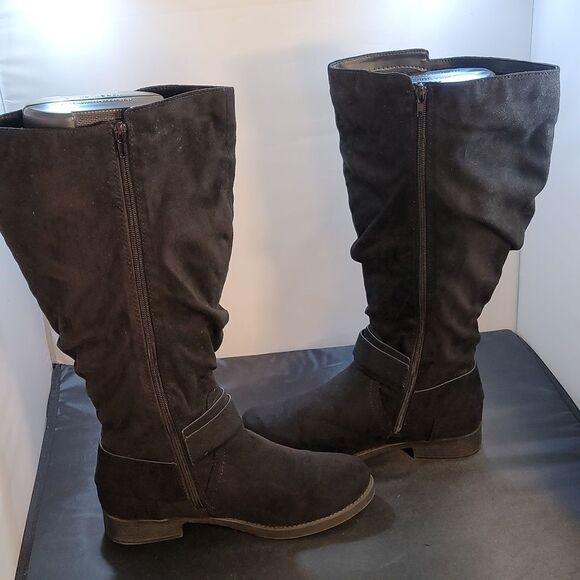 UNR8ED ROUND TOE SIDE ZIPPER CLOSURE WOMEN'S KNEE HIGH BOOTS - Picture 5 of 15